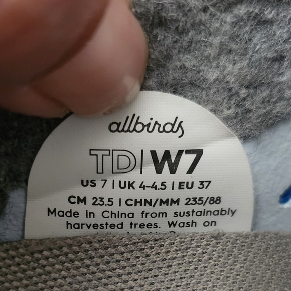 Allbirds Womens Tree Dasher Running Shoes Size 7 Blue Gray White Athletic Gym - Picture 4 of 9